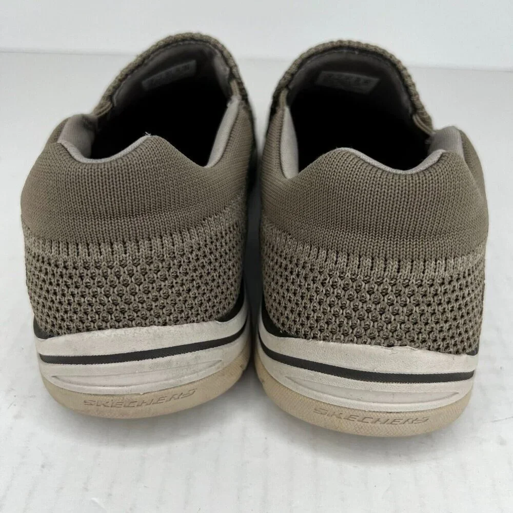 Skechers Mens 65086 Taupe Expected Gomel Relaxed Fit Mesh Size 8 Slip-On Shoes
